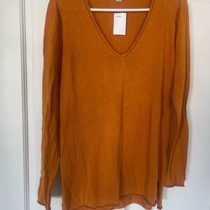 J. Crew Women's Long Sleeve V-Neck Top - Orange